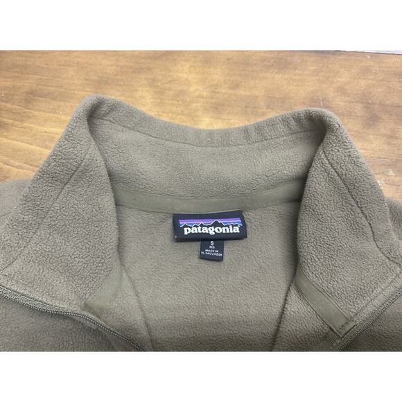 Patagonia Sweater Mens Small Olive Green 1/4 Zip Fleece Outdoor - Picture 7 of 10